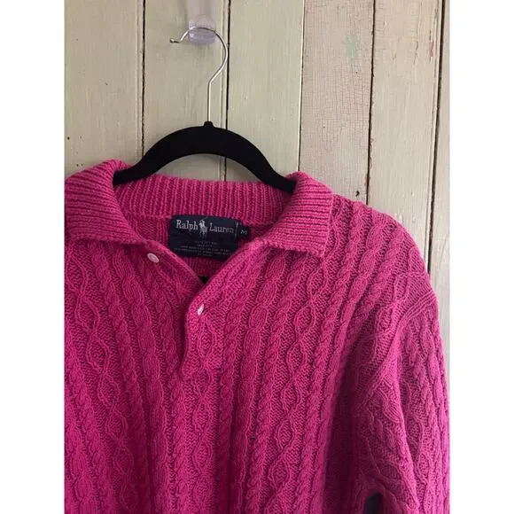 Hot Pink Ralph Lauren Sweater - Picture 2 of 3